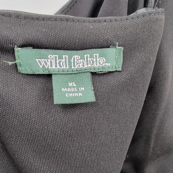 Wild Fable Dress Womens XL Faux Leather Black Back Zip Up - Picture 9 of 11